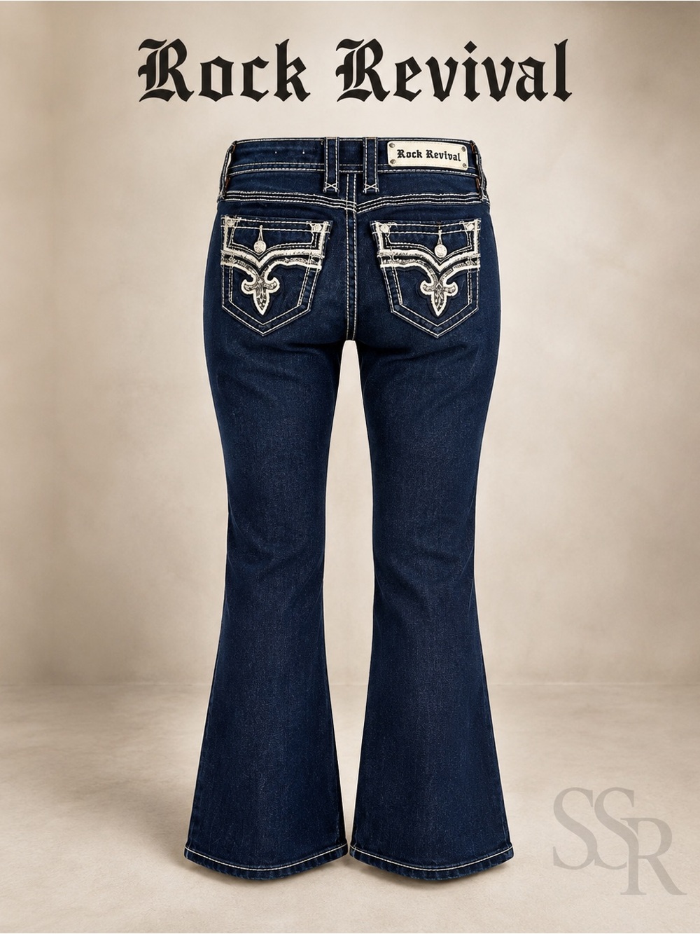 Rock Revival Janelle Bootcut Jeans Women’s Size 24 Dark Wash Denim Mid Rise